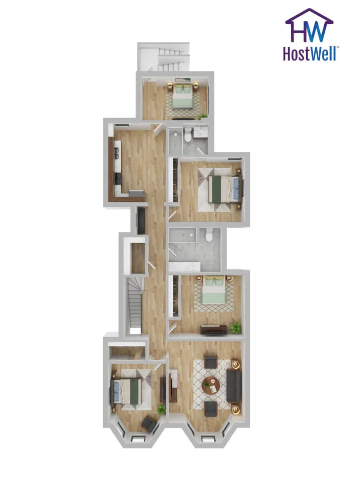 Spacious 4BR/2BA Flat in Central SOMA