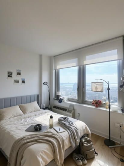 Living Room Space for Rent at 70 Columbus, Jersey City | In-Unit Laundry
