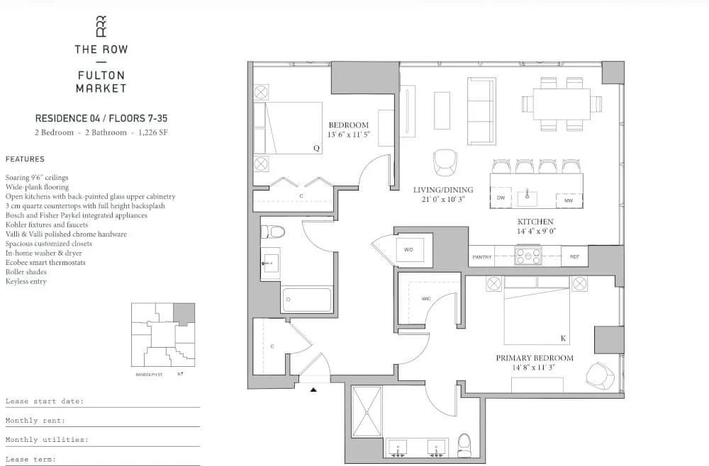 Luxury 2BR Apartment at The Row Fulton Market