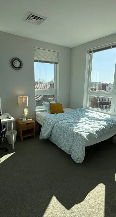Master room with a private bathroom
