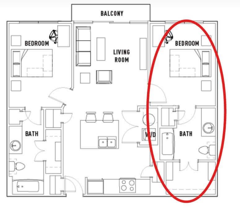 Private Bedroom at Crest at Pearl