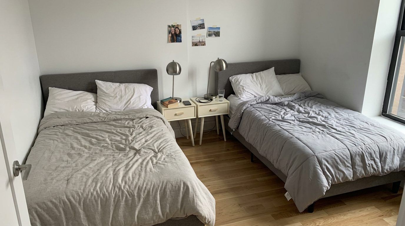 Furnished shared bedroom in a Bedford-Stuyvesant apartment