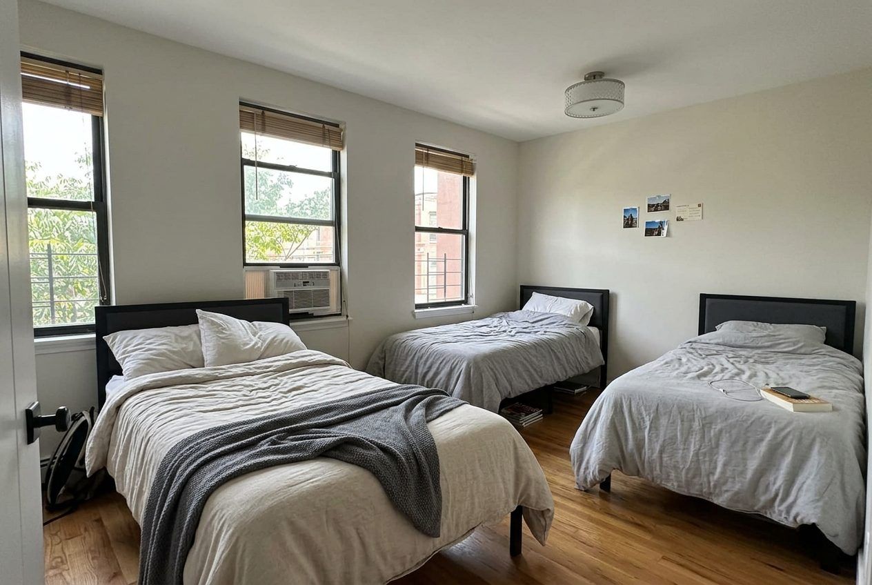 Furnished shared bedroom in Bed-Stuy apartment