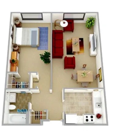1 Bed / 1 Bath Apartment Available