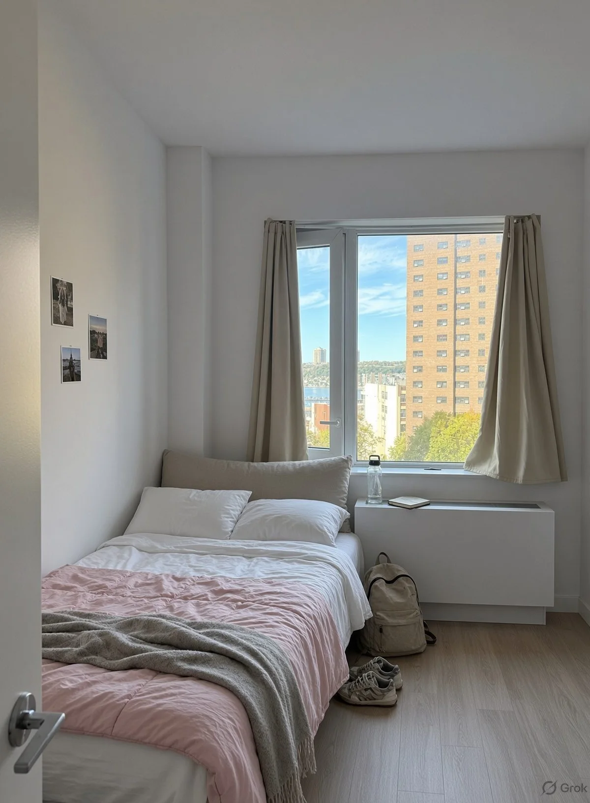High-Floor Primary Bedroom with Private Bathroom and City Views in Jersey City